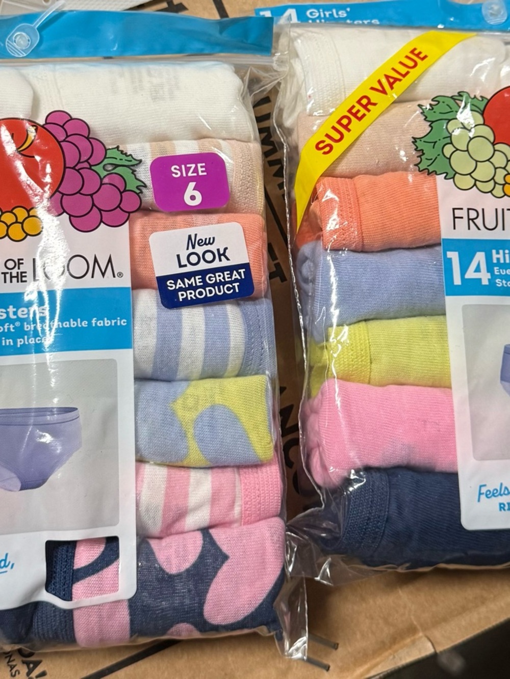 Fruit of the Loom Girls' Briefs Pack - Size 6, two packs, 28 pairs
